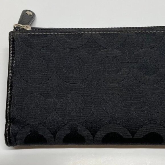 Coach Madison Op Art Flap Wallet Signature Black Canvas 43641 Checkbook EUC - Picture 4 of 16